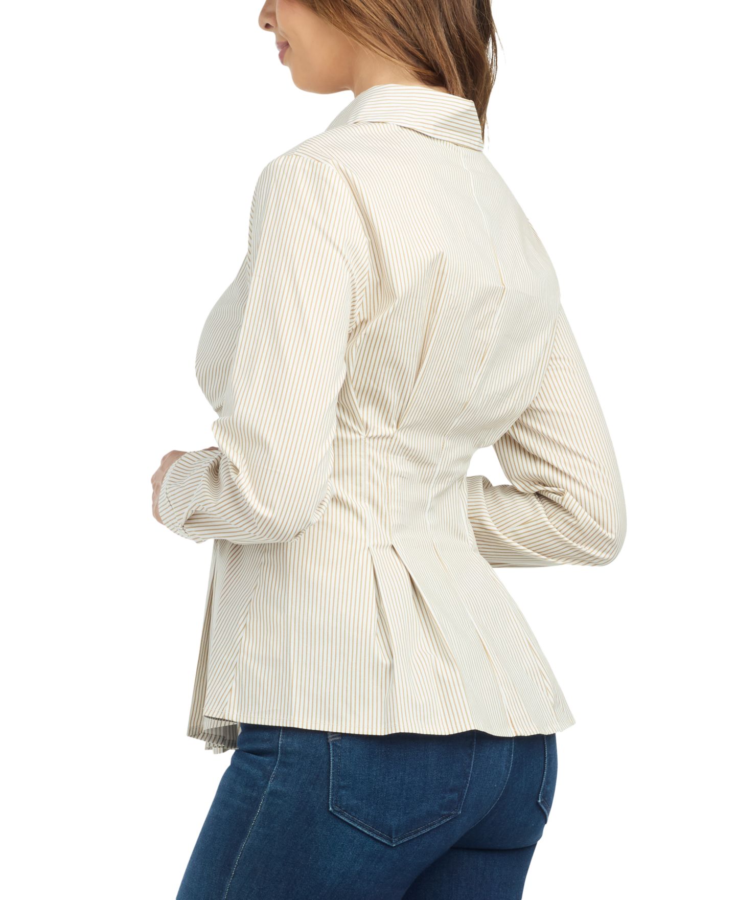 Женская блузка BCX Juniors' Long-Sleeve Striped Point-Collar, цвет: Color 8 — фото 4