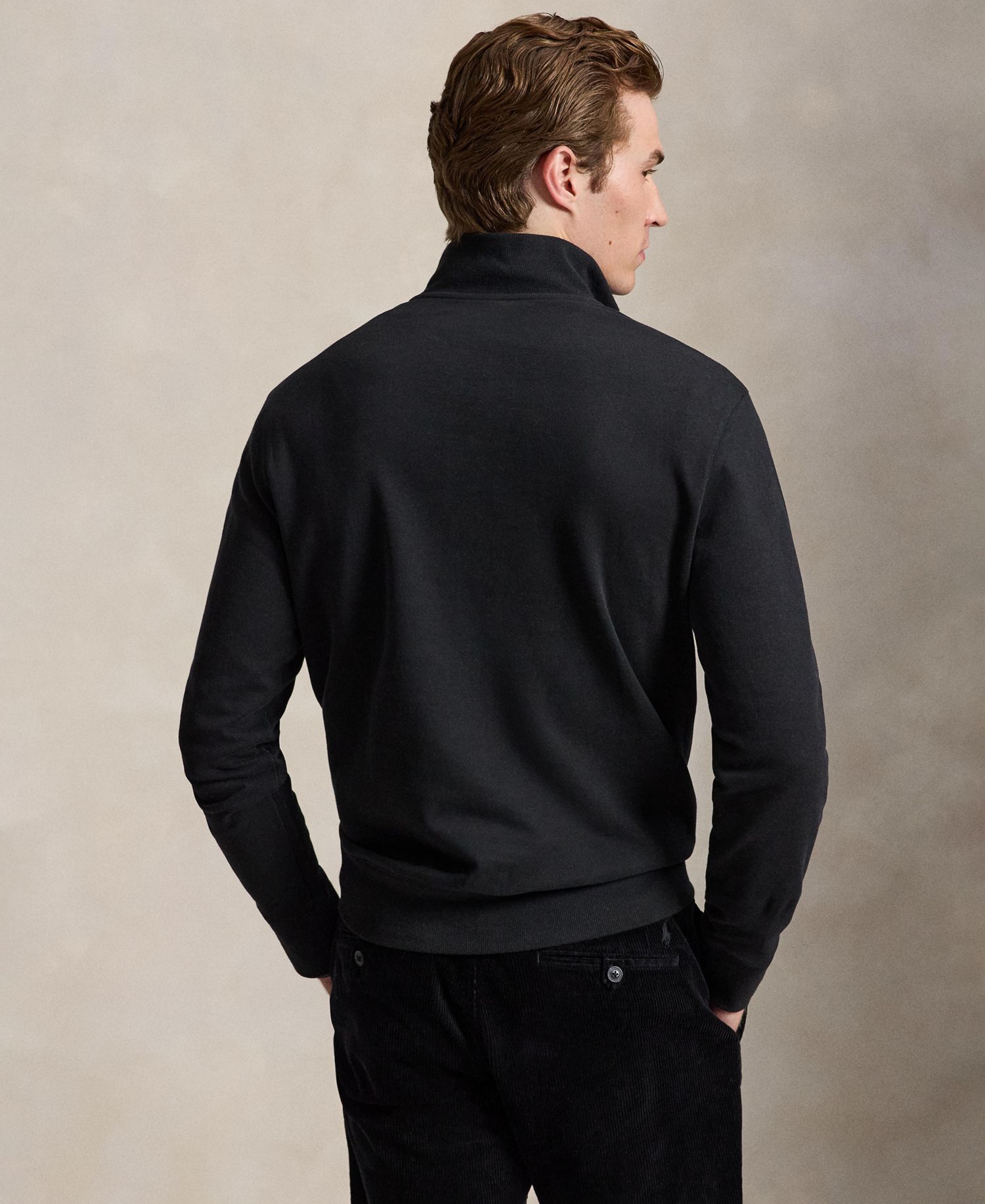 Men's Luxury Jersey Quarter-Zip Pullover Sweater