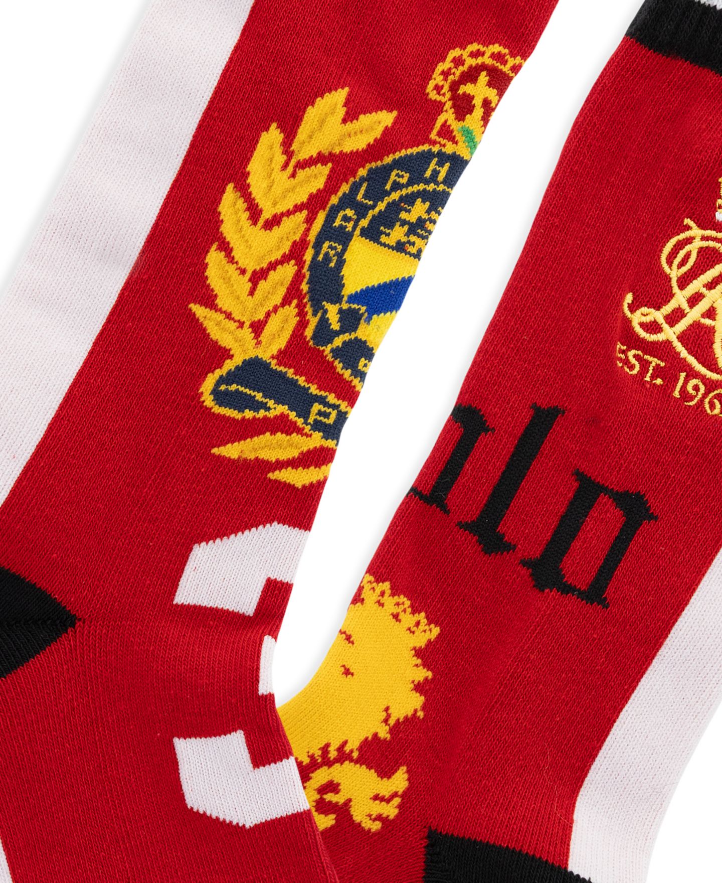 Носки Single для мужчин, вышивка, средней высоты — Polo Ralph Lauren, цвет: Красный / Кремовый — фото 2