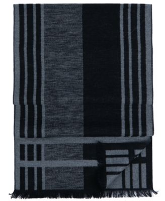 70" Plaid Fringed Silk Wrap Scarf