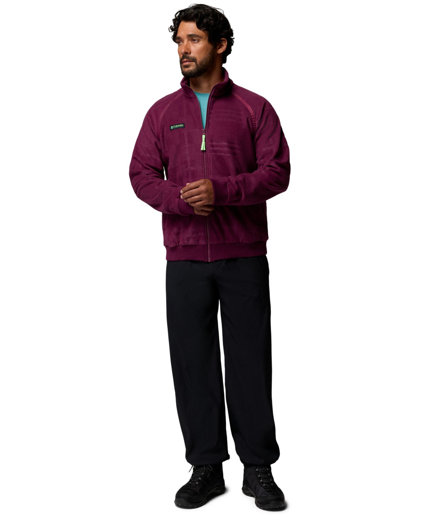 Мужская куртка Columbia Bugaboo 1986 Fleece Full-Zip, цвет: Marionberry Plaidpatch Burnout — фото 2