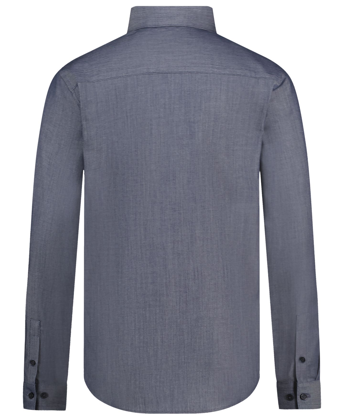 Рубашка Calvin Klein Stretch Chambray Cotton-Blend Long-Sleeve Dress Shirt для мальчиков, цвет: Тёмный синий — фото 2