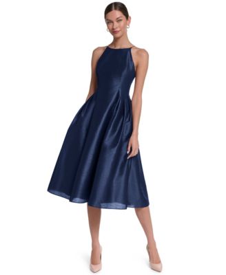 Women's Halter-Neck Fit & Flare Midi Dress