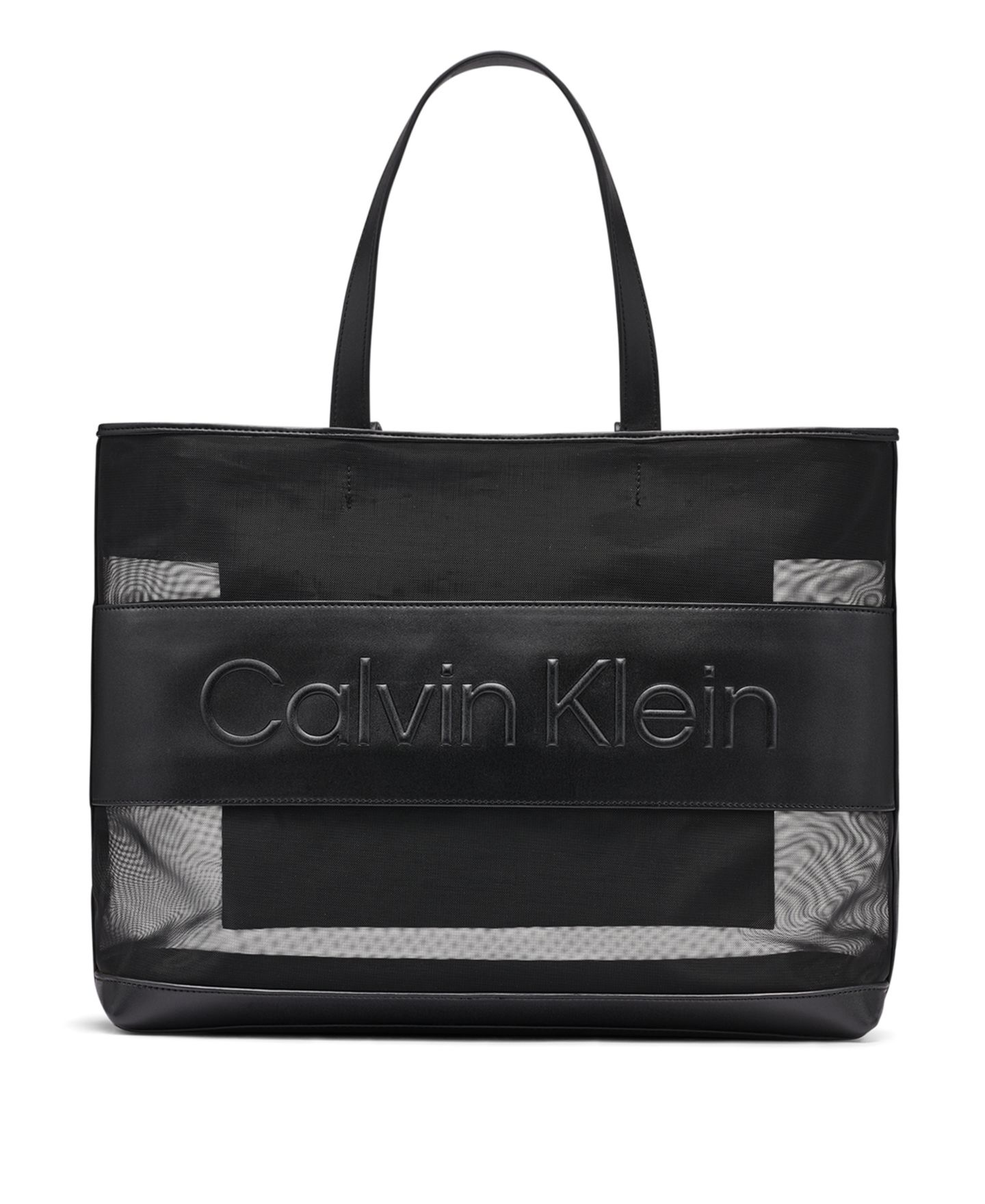 Женская сумка Calvin Klein Aurelia Mesh Large Tote Handbag, цвет: Чёрный / Серебряный — фото 1