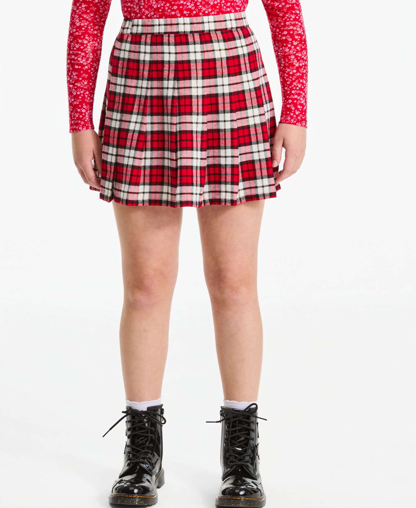 Юбка Epic Threads Pleated Plaid для девочек, цвет: Красный / Белый — фото 4