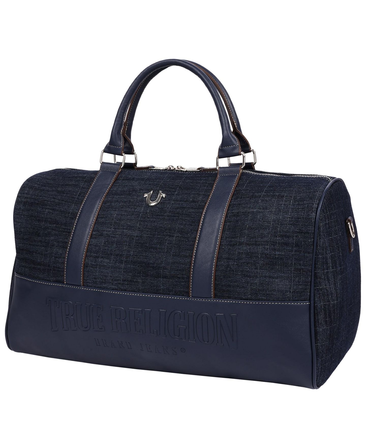 Женская сумка True Religion Horseshoe Quilting Denim Weekender Duffel, цвет: Тёмный джинсовый — фото 3