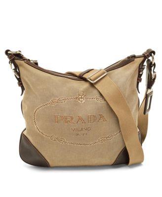 Logo Jacquard Canvas and Leather Messenger Bag