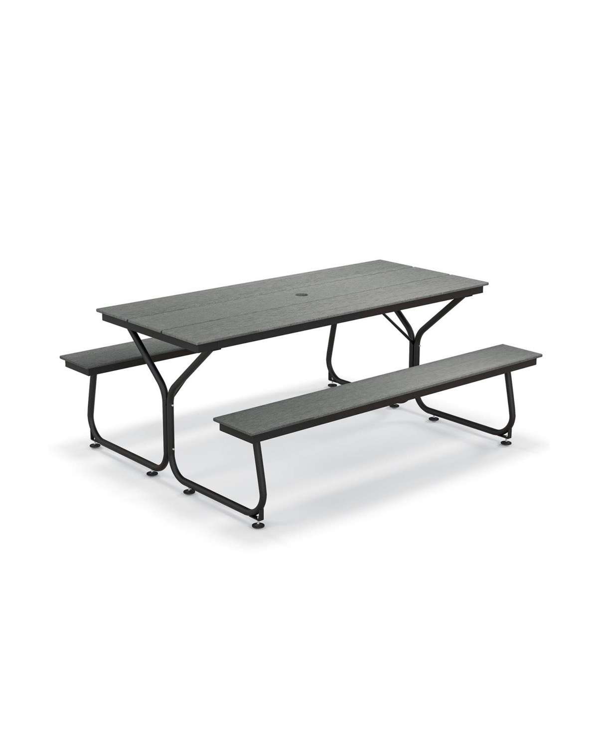 Slickblue 6-Foot Patio Picnic Table Bench Set for Outdoor Dining and Gatherings - Grey, Black