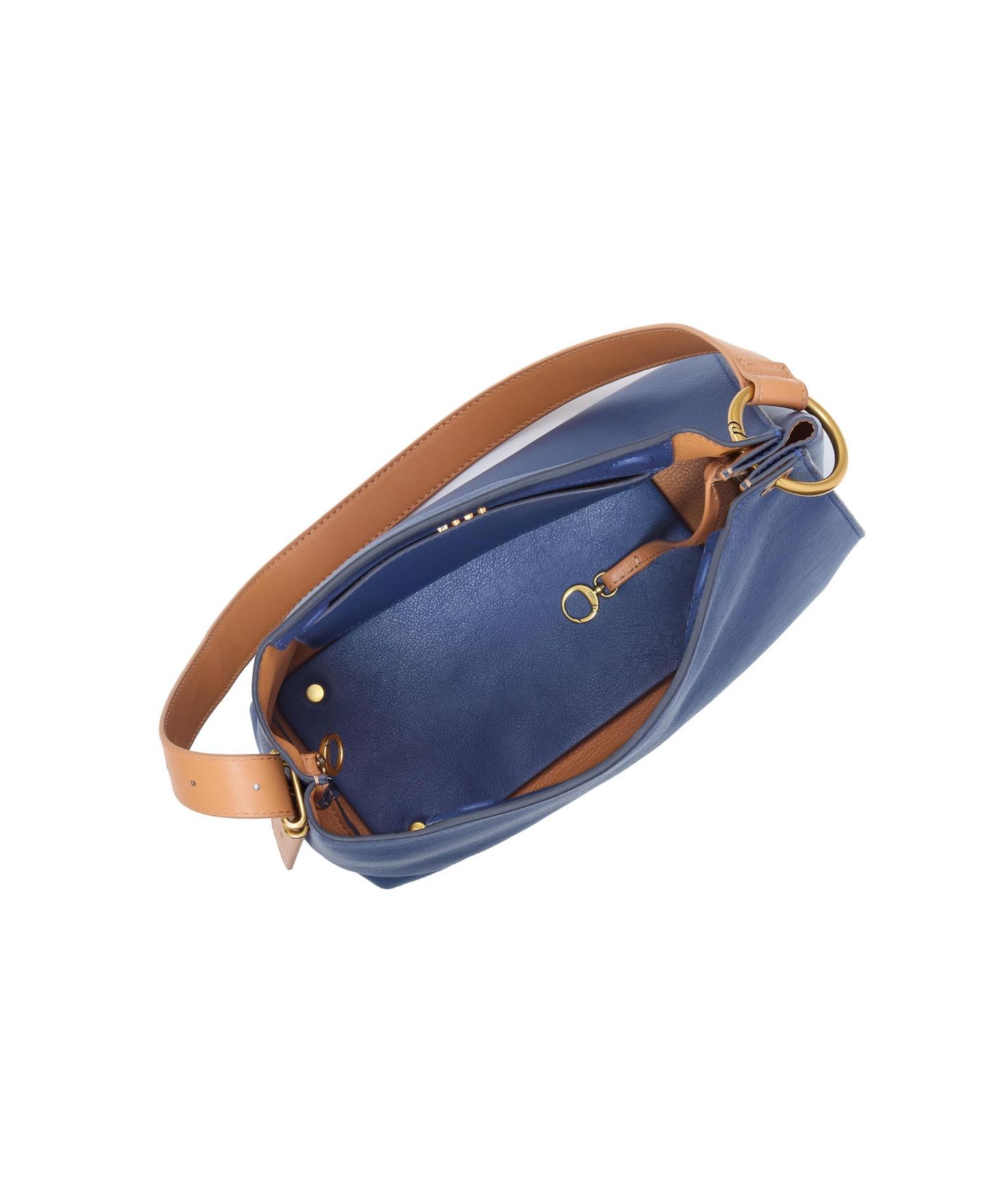 Женская сумка HOBO Rayna Double-Faced Leather Shoulder, цвет: Тёмно-синий — фото 2