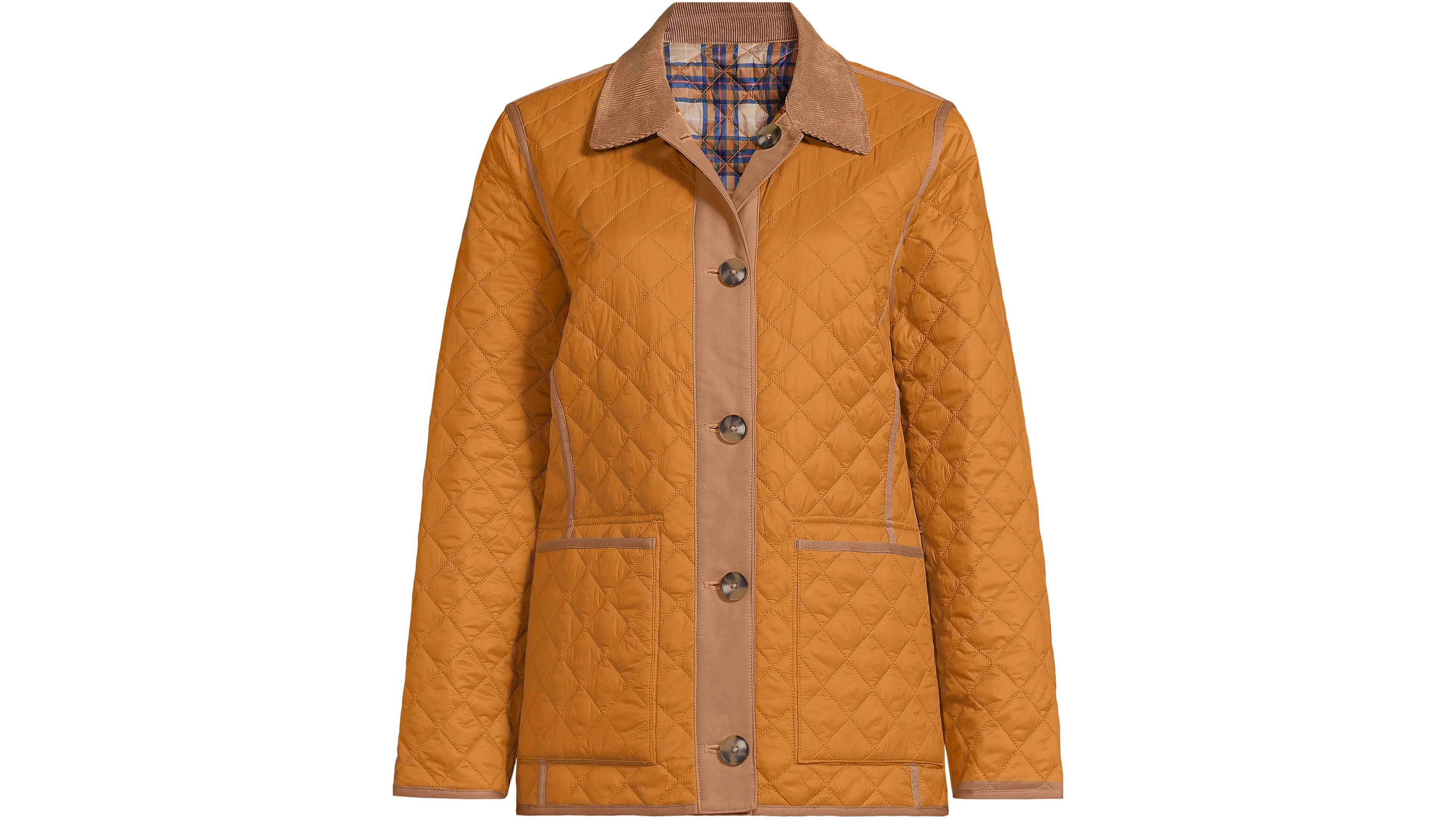 Lands' End Women's Print Reversible Barn Quilted Insulated Jacket