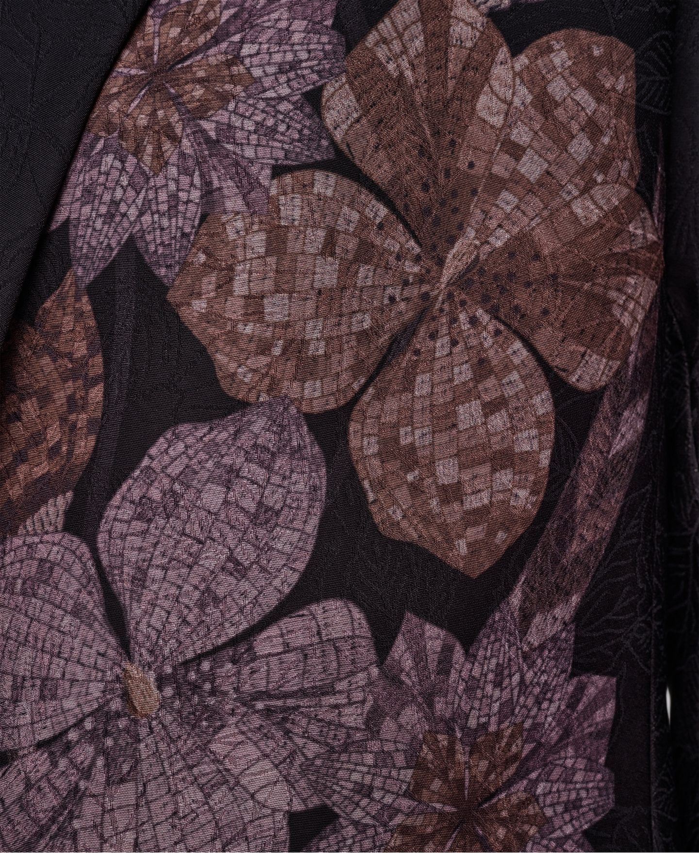 Женский пиджак KARL LAGERFELD PARIS Placed-Print Long-Sleeve Blazer, цвет: Чёрный / Розовато-лиловый — фото 6