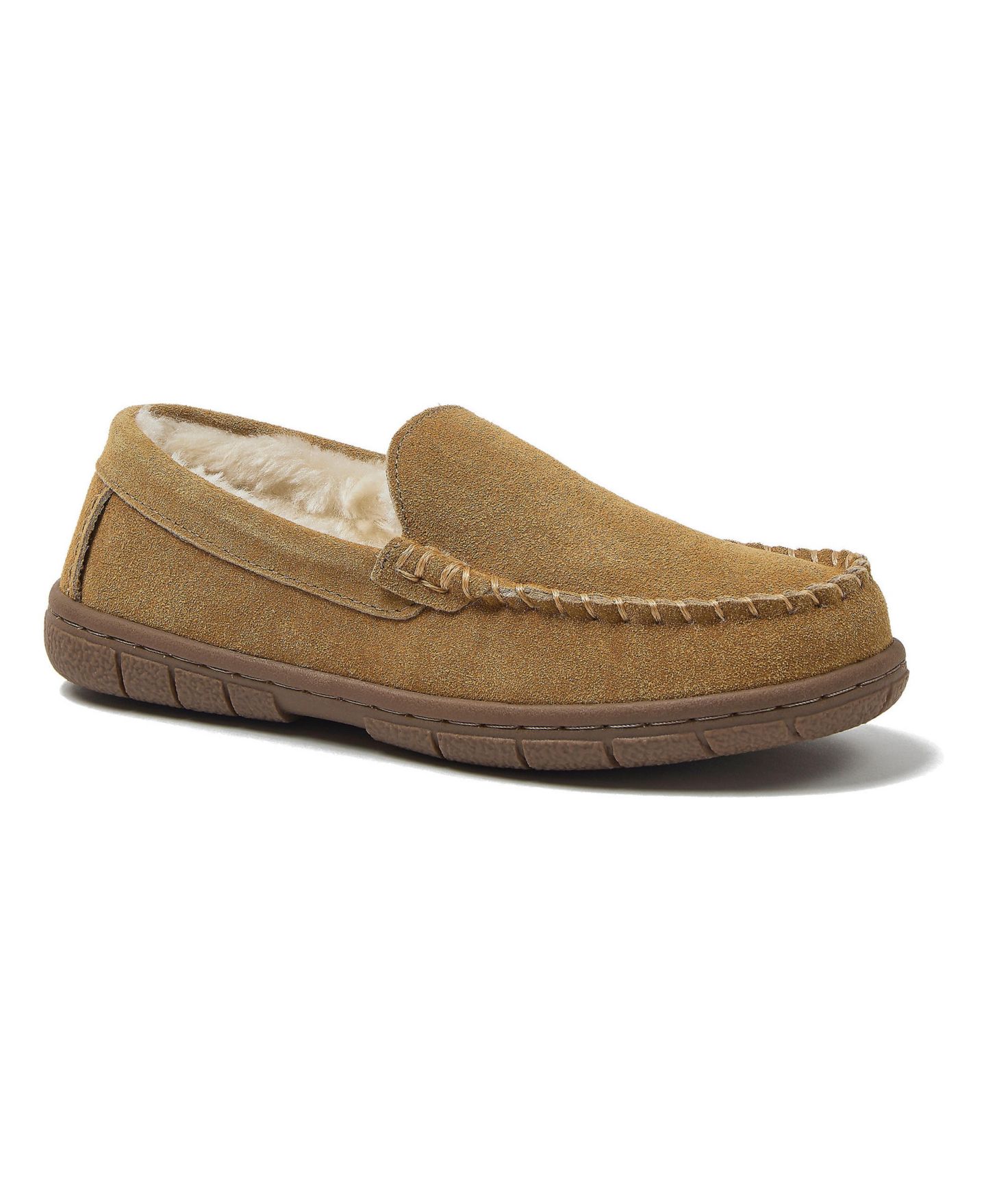 Тапочки Lands' End Fuzzy Lined Suede Moccasin Slippers для девочек, цвет: Рыжевато-коричневый — фото 1