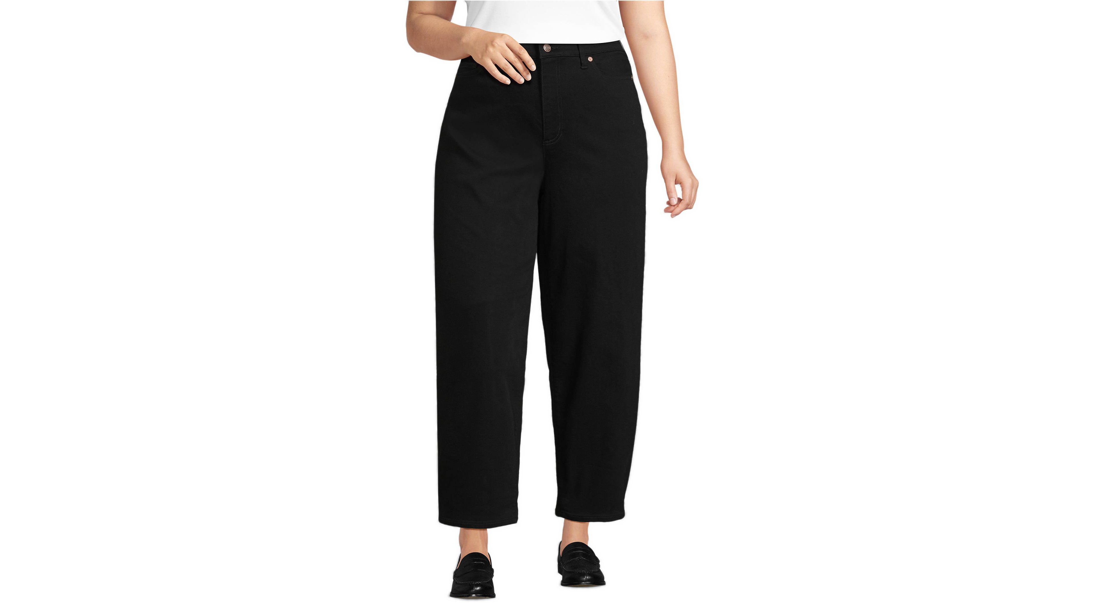 Lands' End Women's Denim High Rise Barrel Leg Ankle Jeans