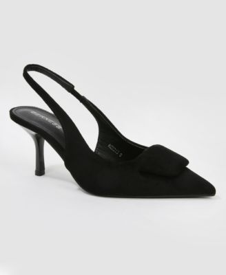 Heddie Faux Suede Slingback Kitten Heels