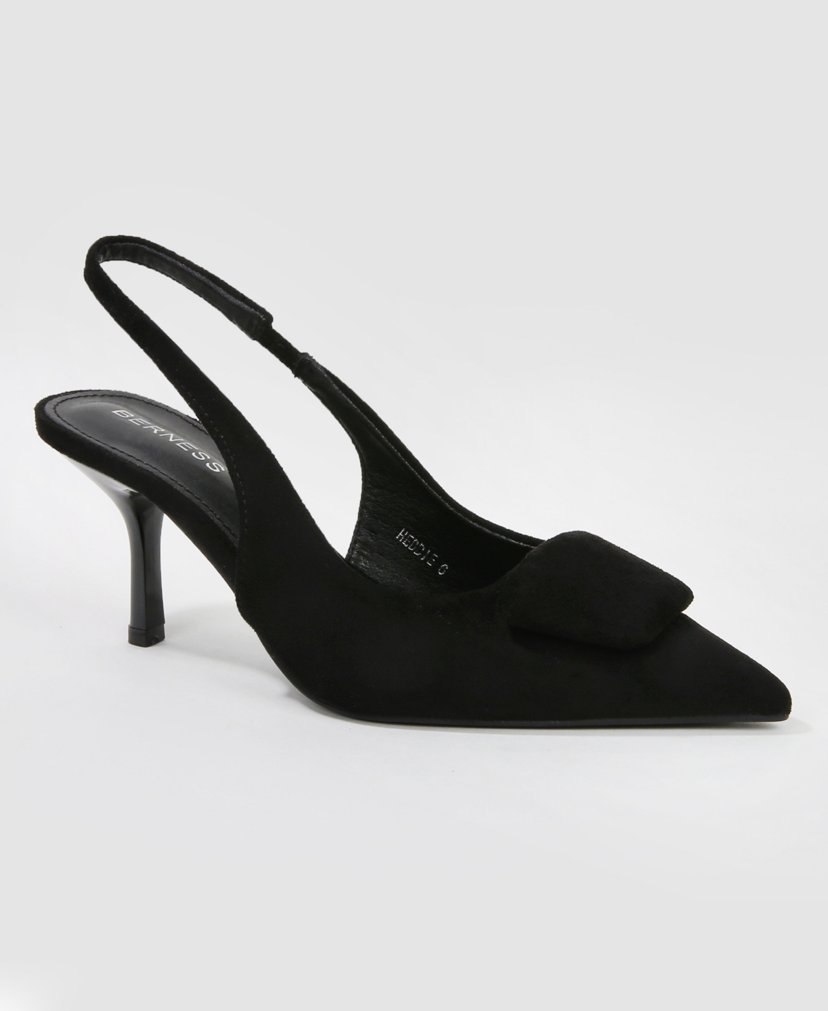 Berness Heddie Faux Suede Slingback Kitten Heels - Black