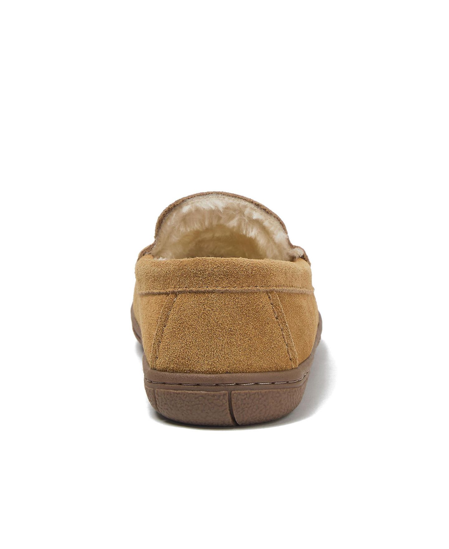 Женские тапочки Lands' End Fuzzy Lined Suede Moccasin Slippers, цвет: Рыжевато-коричневый — фото 4