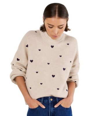 Women's Heart Knit Relaxed Fit Jumper