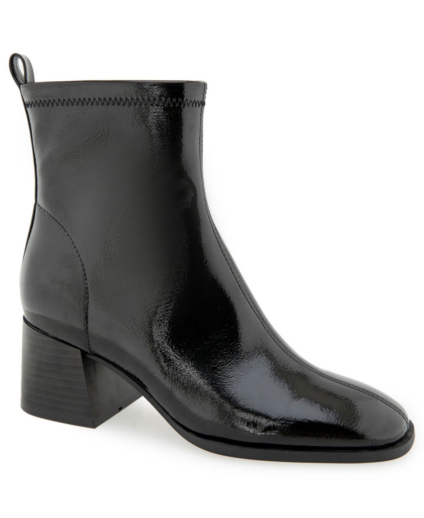 Женские ботинки Kenneth Cole Reaction Rida 2.0 Block Heel Dress Booties, цвет: Чёрный лаковый — фото 1