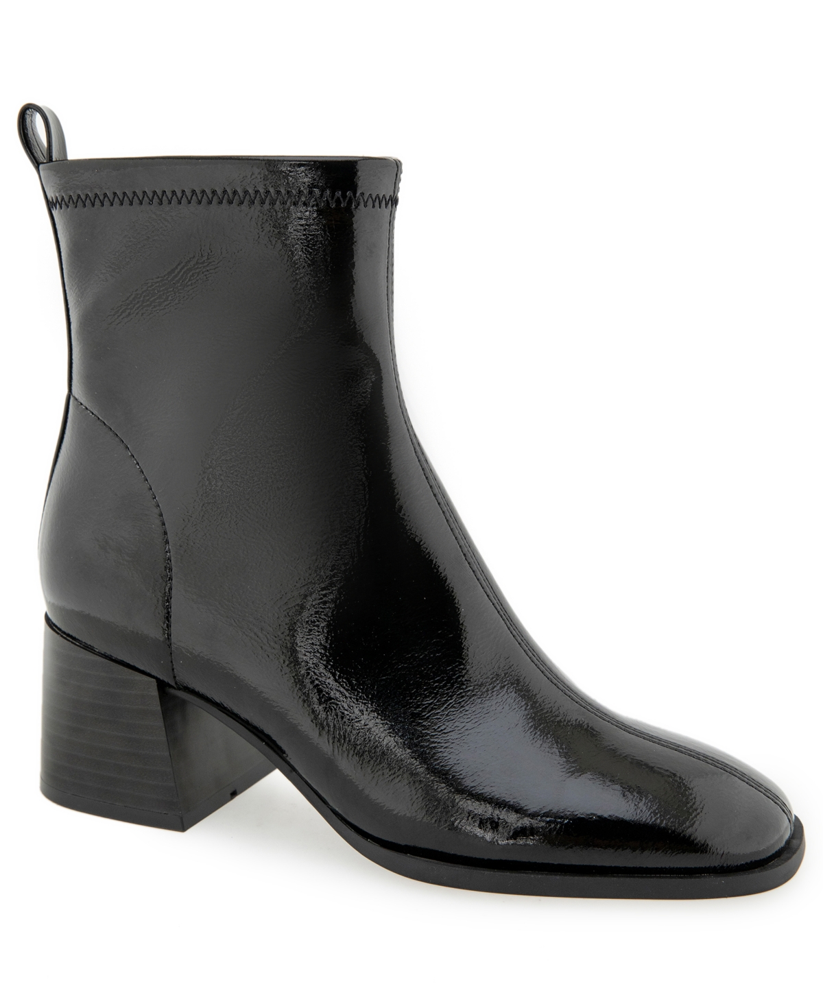 Kenneth Cole Reaction Women's Rida 2.0 Block Heel Dress Booties - Black Patent