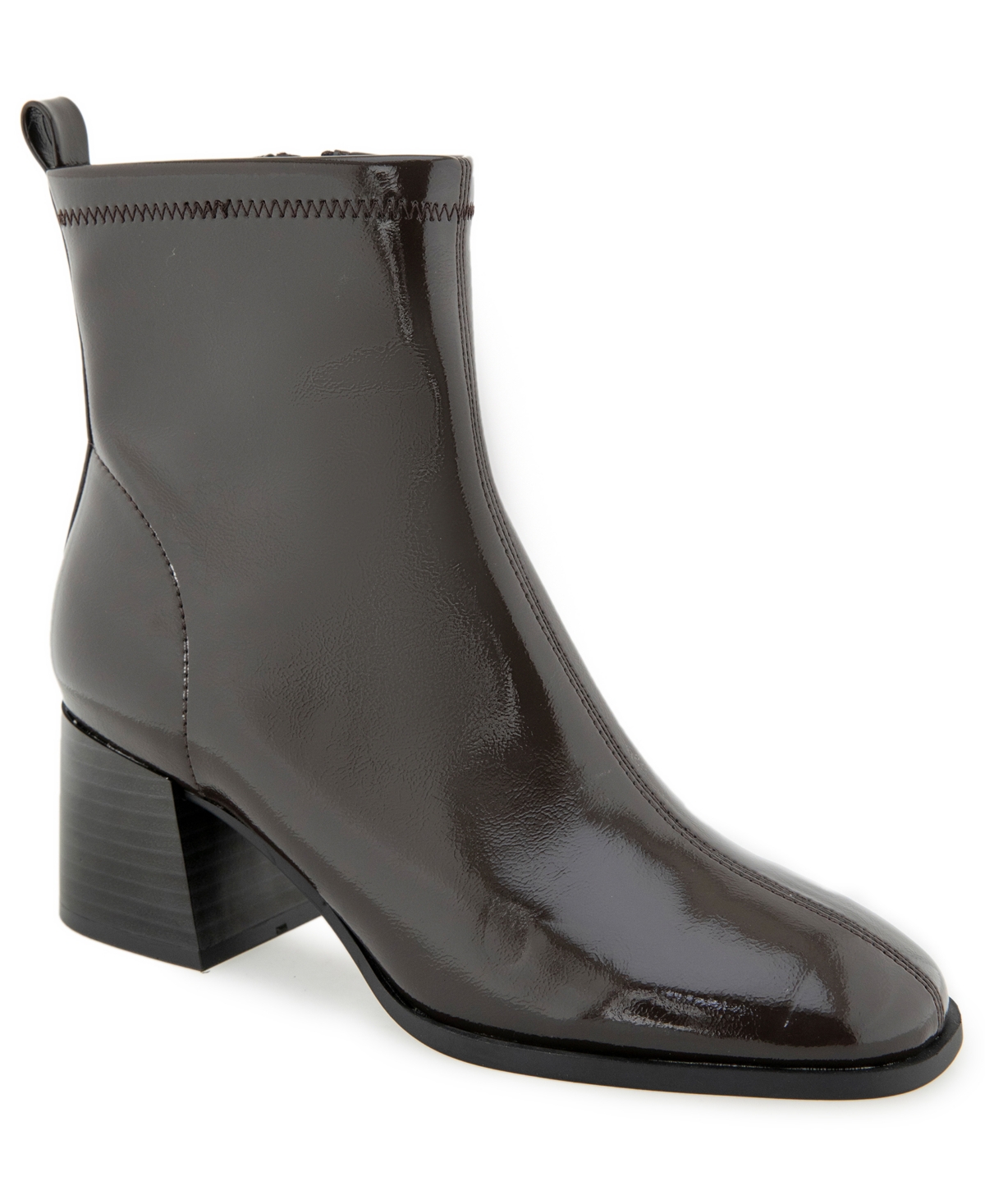 Kenneth Cole Reaction Women's Rida 2.0 Block Heel Dress Booties - Chocolate Patent