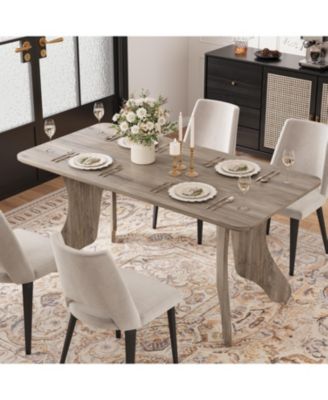 63 inch Rectangular Dining Table for 4-6 People, Antler Kitchen Table, Farmhouse for Dining Room Living Room Restaurant Office(Only Table)