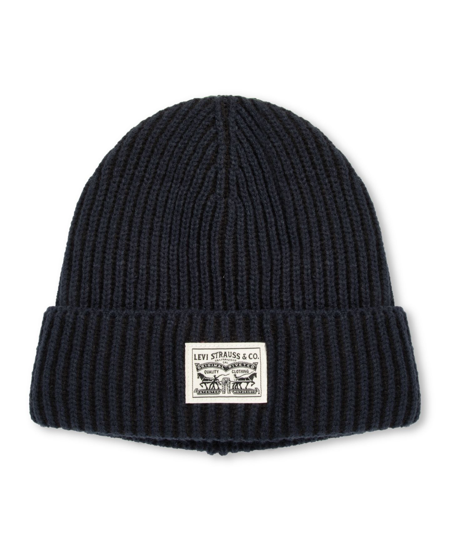 Мужские комплекты Levi's Fleece-Lined Rib-Knit Beanie & Gloves, 2-Piece Set, цвет: Тёмно-синий — фото 2