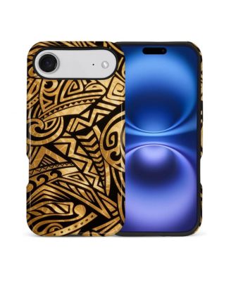 Military Grade Dual Layer iPhone Case, Golden Tribal Armor Shockproof Anti-Slip Durable Protective Phone Cover