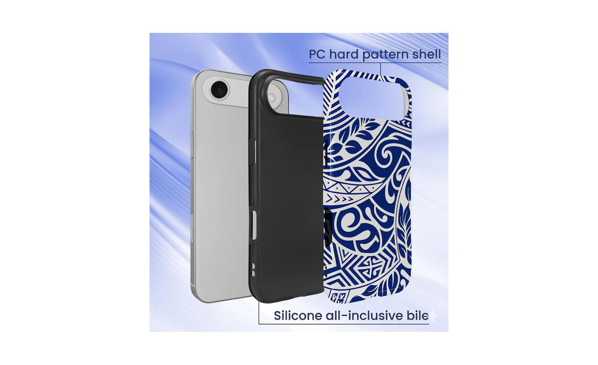 Ocean Tribal Flow Dual-Layer Shockproof Case for iPhone 16 Pro Max — Image 9