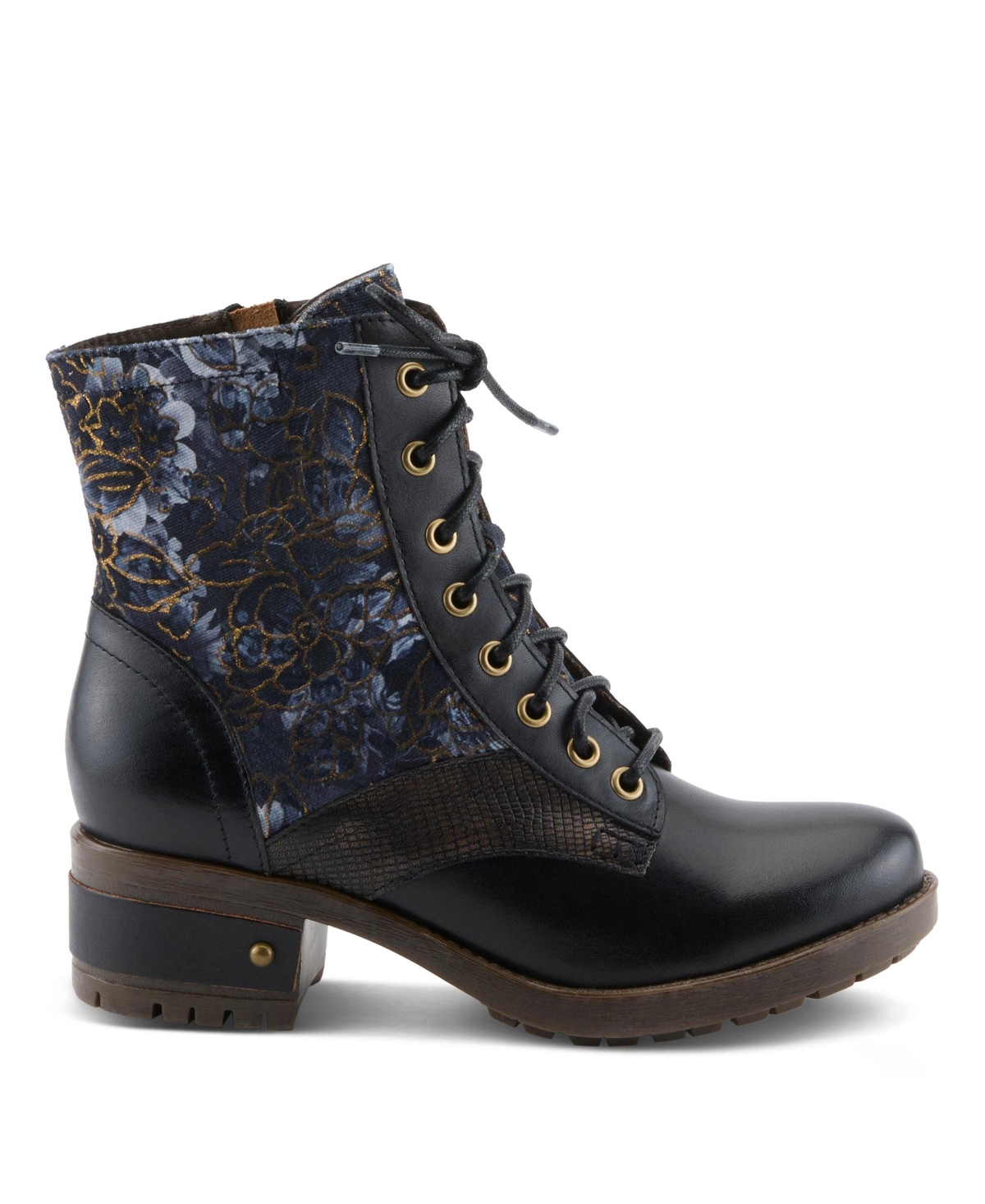 L`Artiste Women's Marty-flow Lace-up Boots with Tapestry Detail