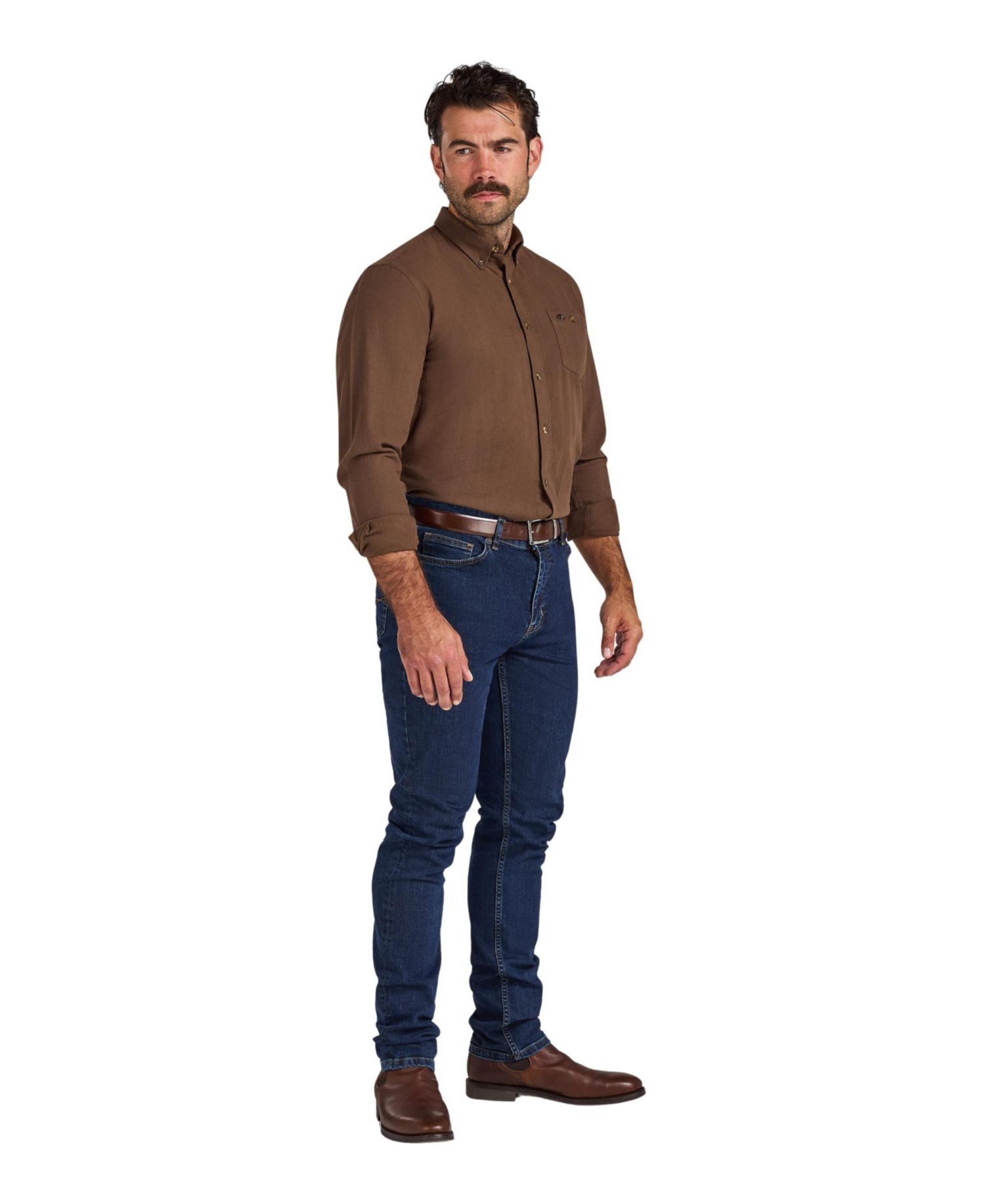 Men's Big & Tall Long Sleeve Brushed-Herringbone Shirt