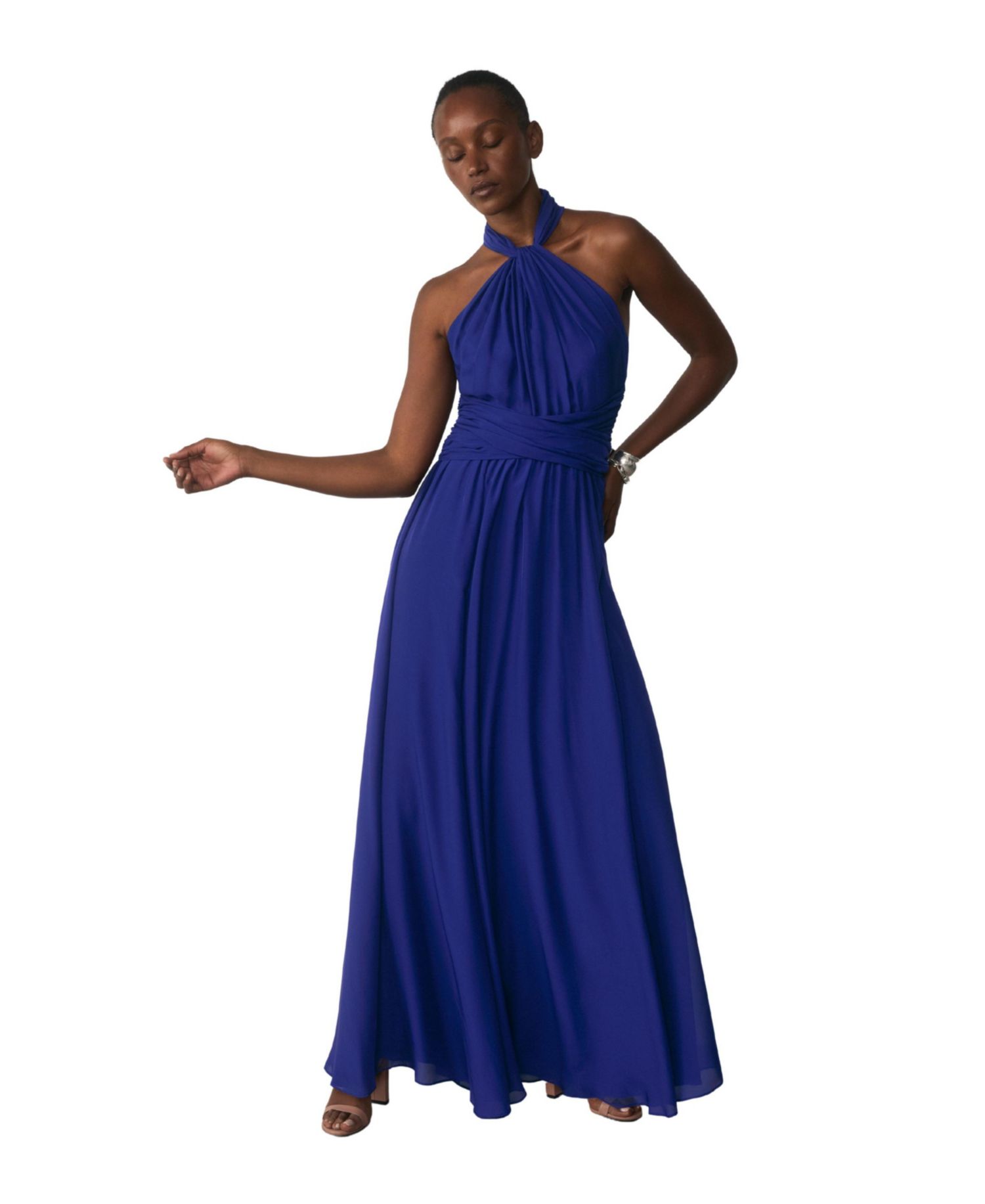 Women's Rivera Silk Halter Maxi Dress