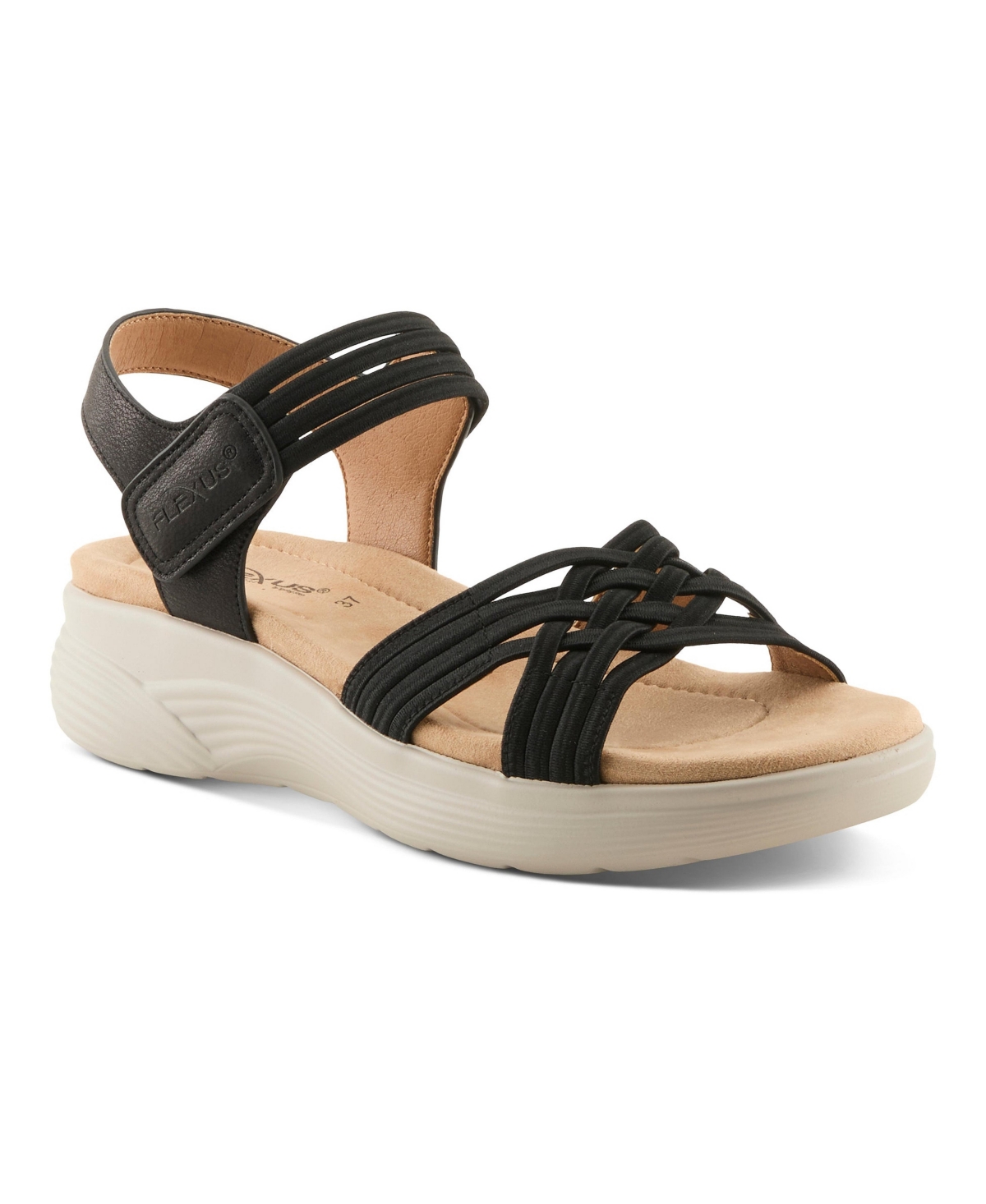 Flexus Women's Delosa Sport Sandal with Cushioned Insole - Black