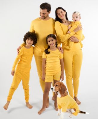 Matching Family Solid Yellow Cotton Pajamas