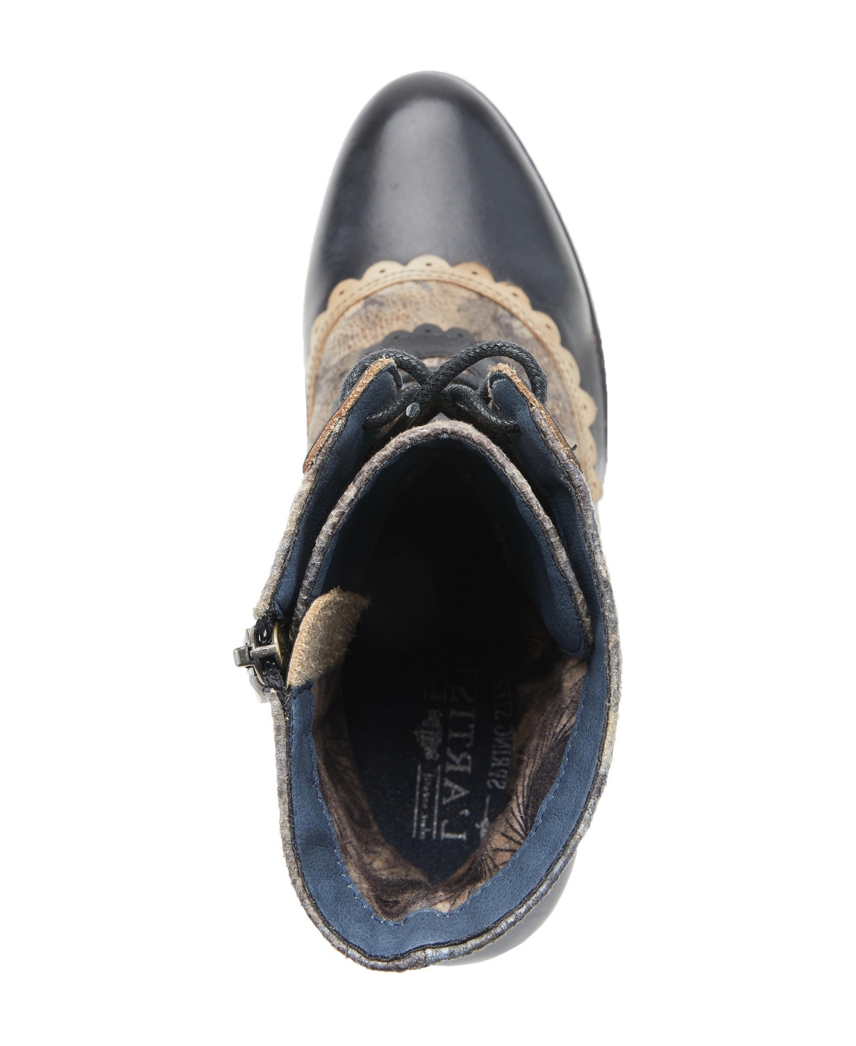 L'Artiste Women's Spring Step Bewitch-Floral Lace-Up Bootie with Painted Vamp