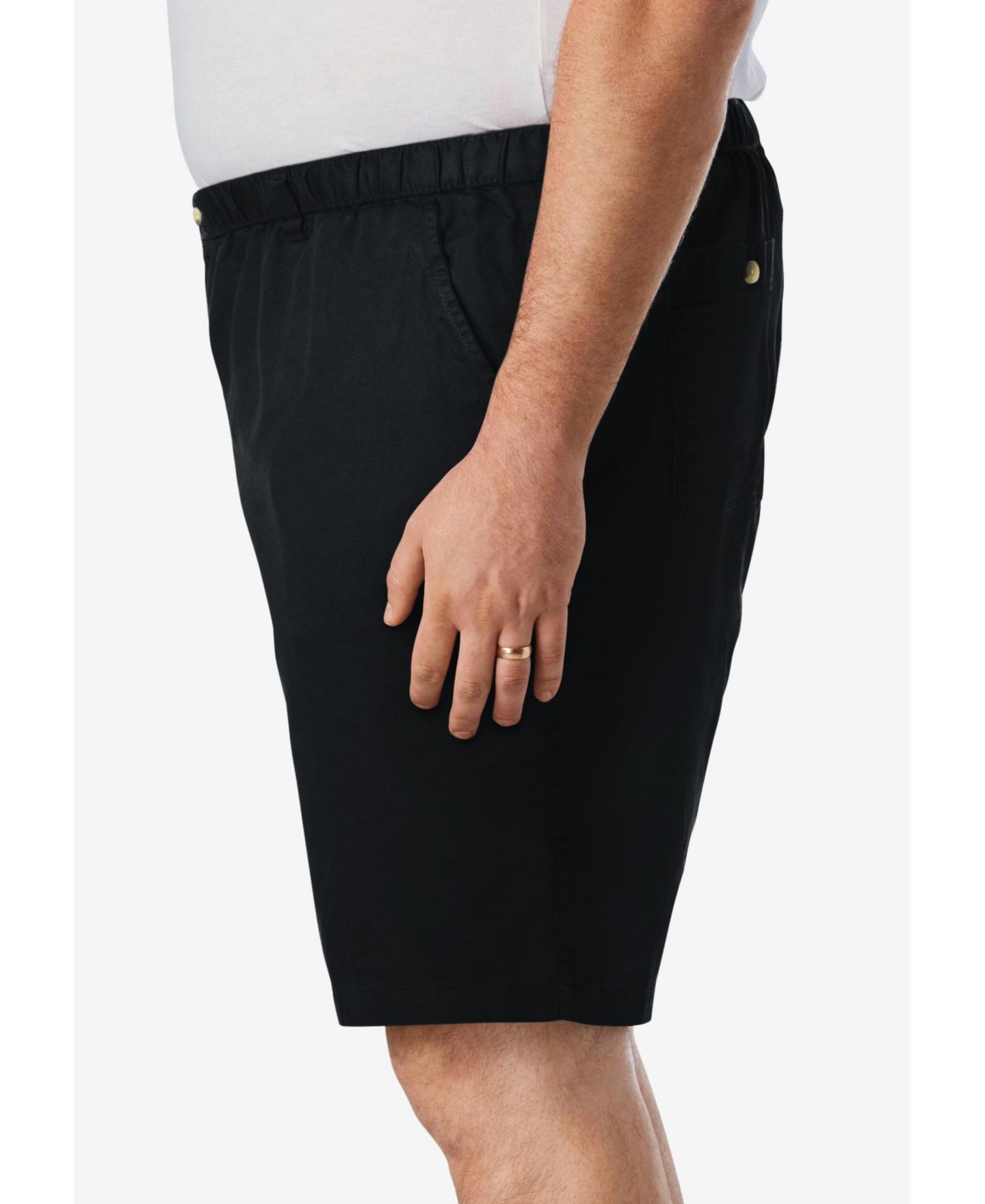 Мужские шорты KingSize Knockarounds 8" Full Elastic Plain Front Short, цвет: Чёрный — фото 3