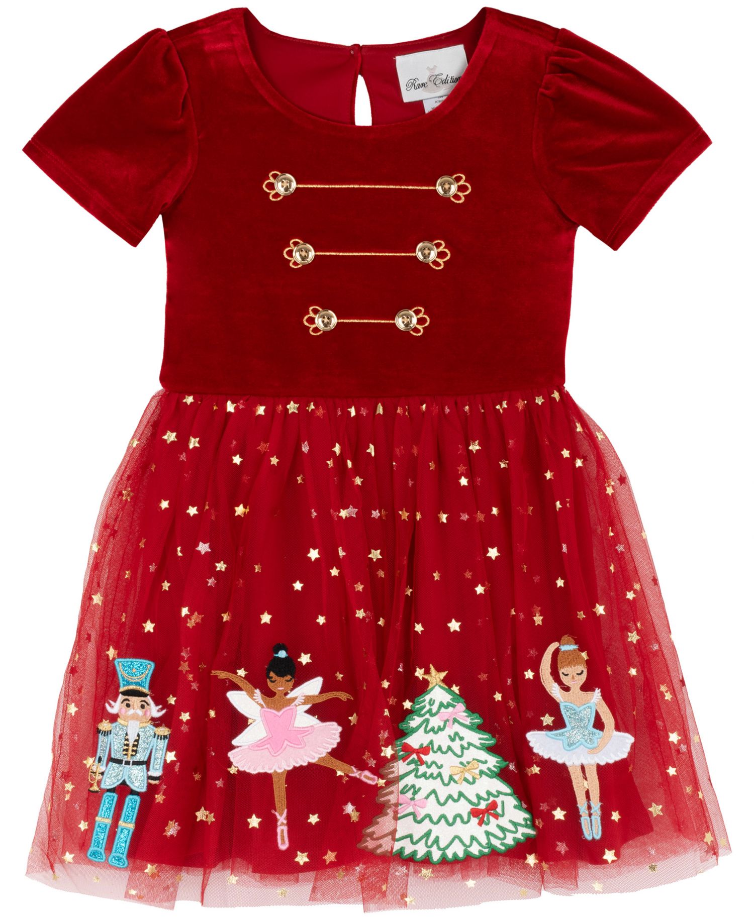 Girls' 2T-6X Nutcracker Velvet Bodice Star-Print Tutu Dress