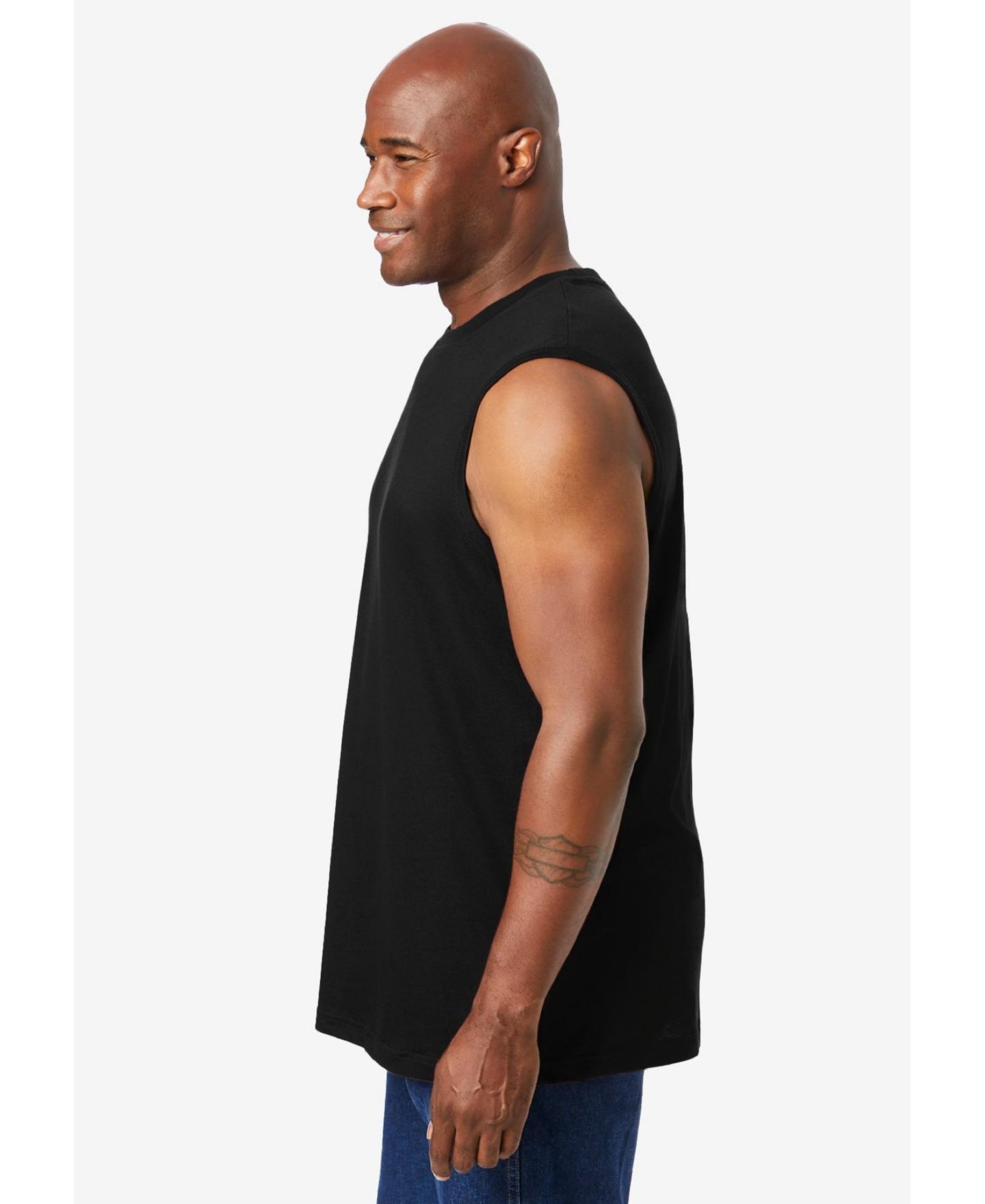 Мужская футболка KingSize Shrink-Less Lightweight Muscle, цвет: Чёрный — фото 3