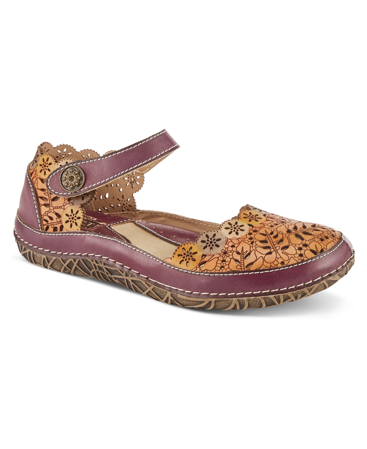 L'Artiste Women's Spring Step Kysandra-fleur Mary Jane with Adjustable Strap - Purple multi