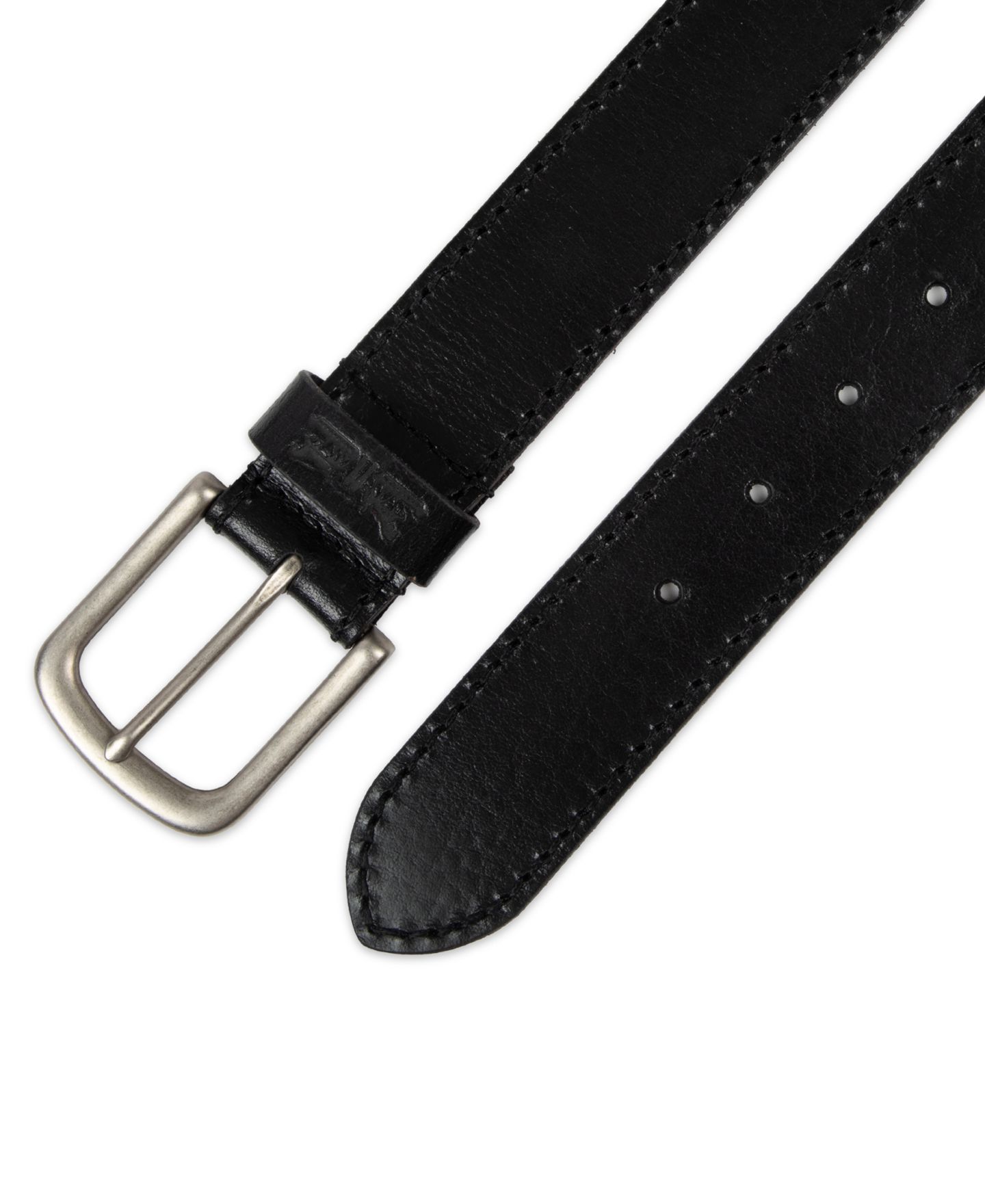 Мужской ремень Levi's 38MM Bridle Leather Harness Buckle Belt, цвет: Чёрный — фото 3