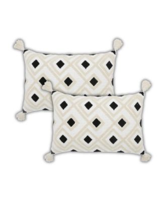 Diamond Tufted Throw Pillow Covers, 16"x 24", Set of 2