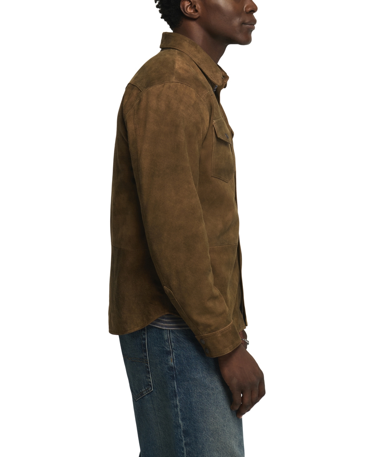 Lucky Brand Men's Suede Western Shirt Jacket