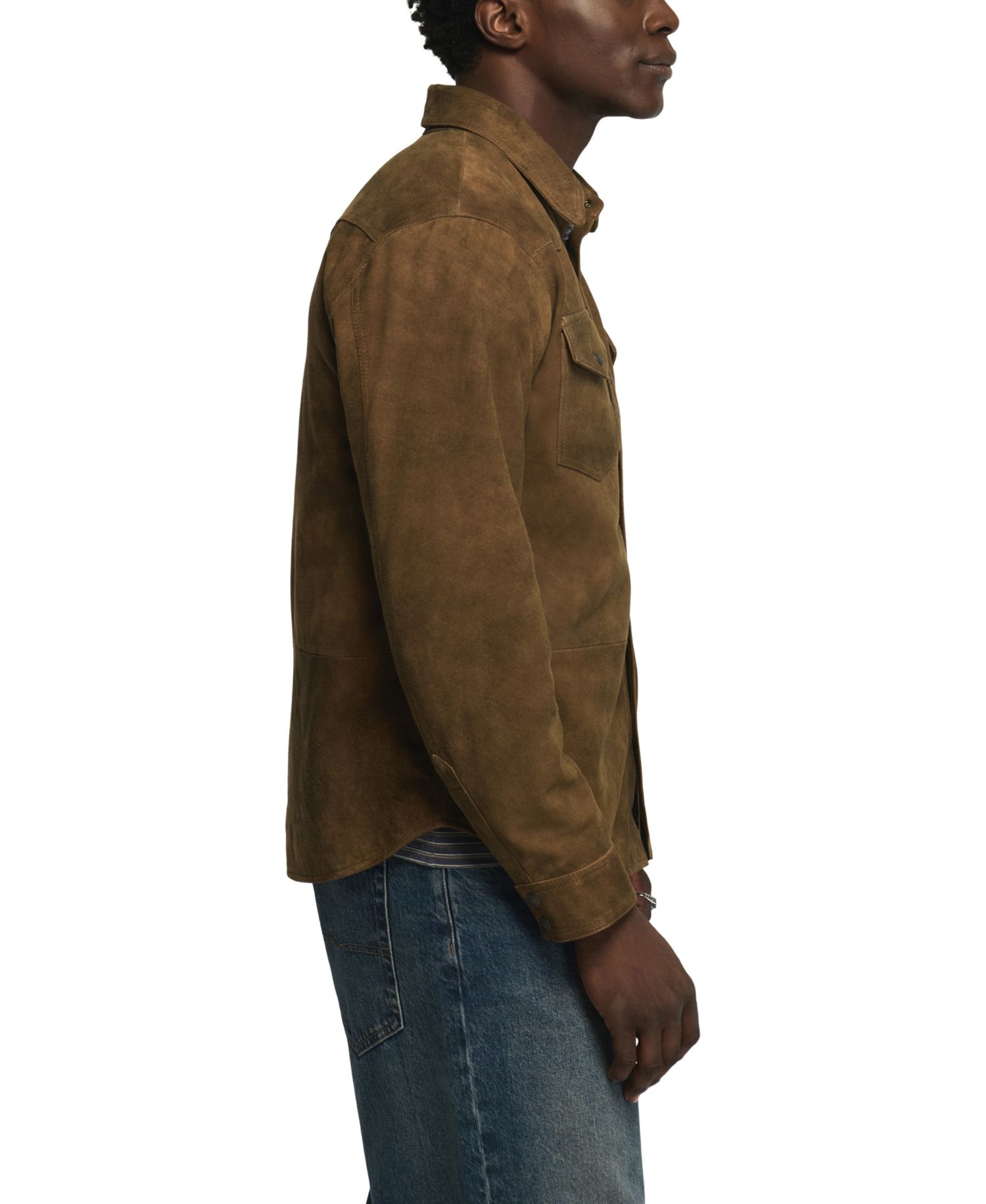 Men's Suede Western Shirt Jacket