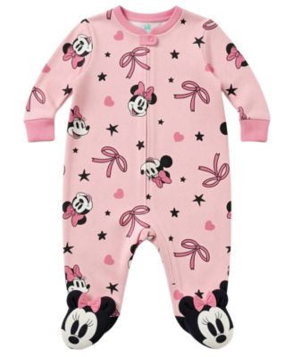 Baby Girls' Minnie AOP Zip-Up Coverall
