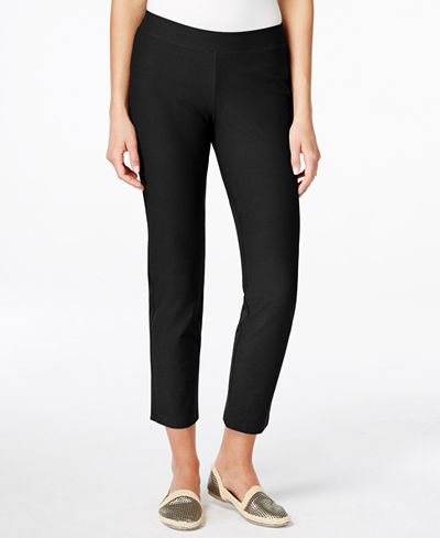 Eileen Fisher Washable Crepe Slim-Leg Ankle Pants