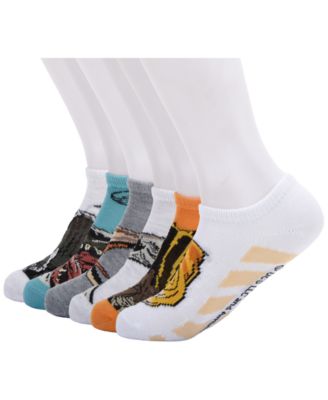 Boys' 4-20 Jurassic No Show Socks, 6-Pack