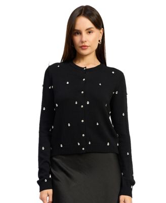 Women's Suki Rhinestone-Embellished Crewneck Cardigan
