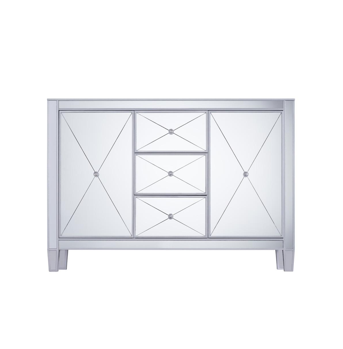 Augusta Home Mirage 3 Drawer Mirrored Cabinet - Silver