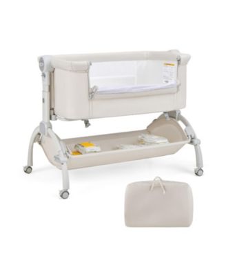 3-in-1 Baby Bassinet Bedside Sleeper and Cradle with 7 Height Positions