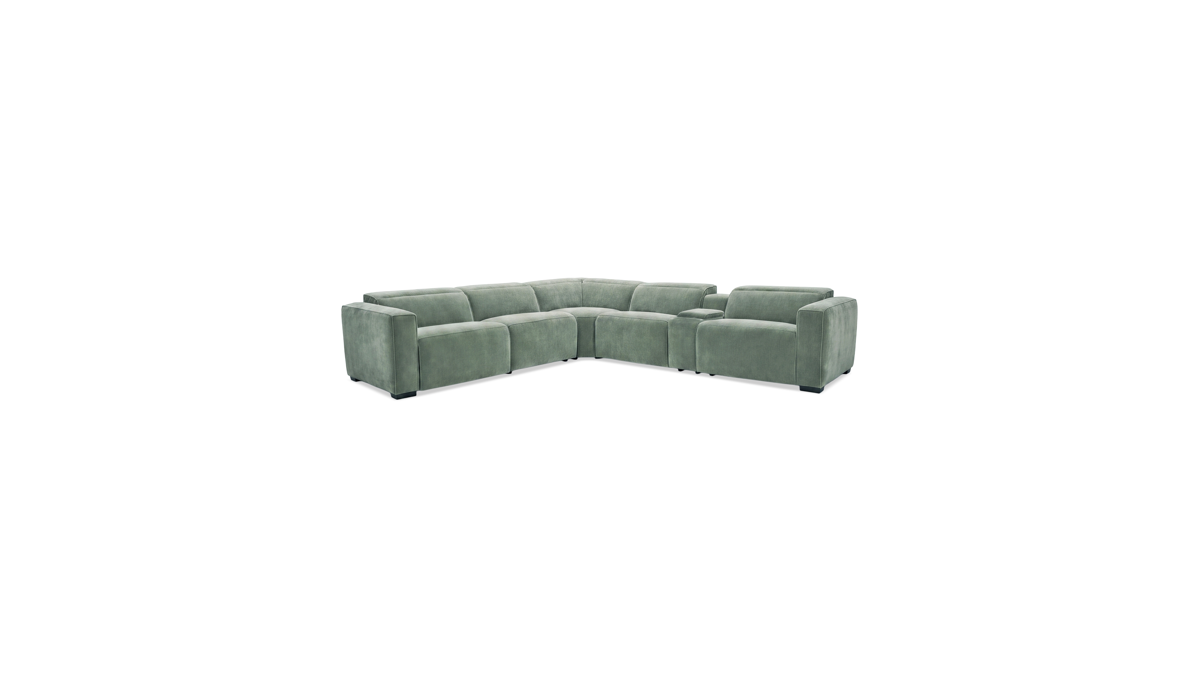Carltoun 6-Piece Fabric Sectional with 3 Power Recliners Headrest and Console