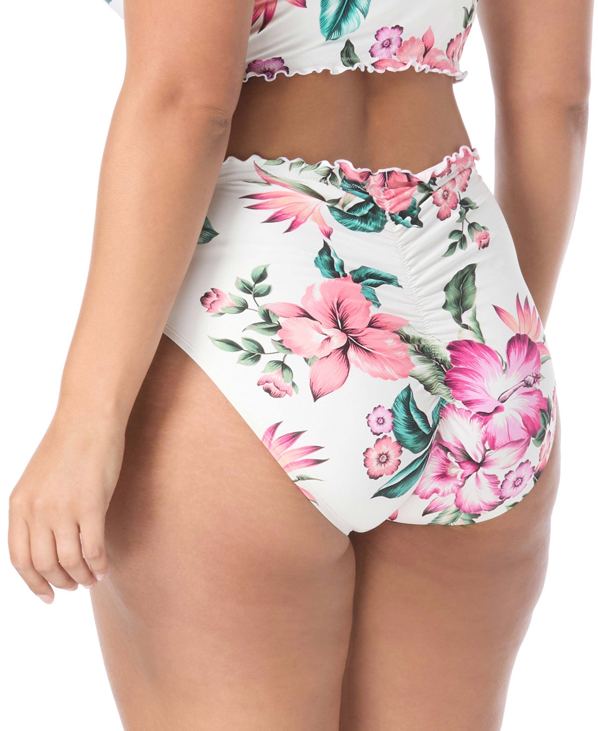 Coco Reef Women's Crescent High-Waisted Ruched Bikini Bottom